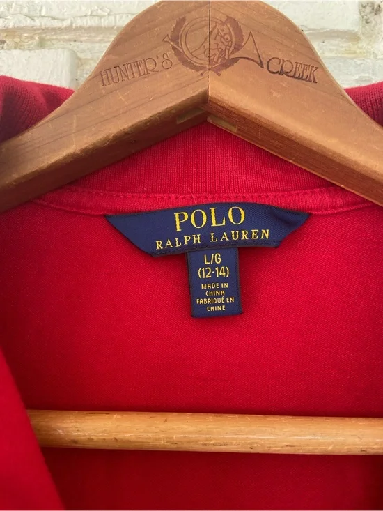 Ralph Lauren Red Polo Dress with Classic Logo Tag
