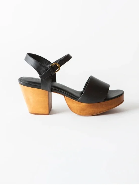 Fortress of INCA Hannah Platform Clog Sandal Black 37 (US7)