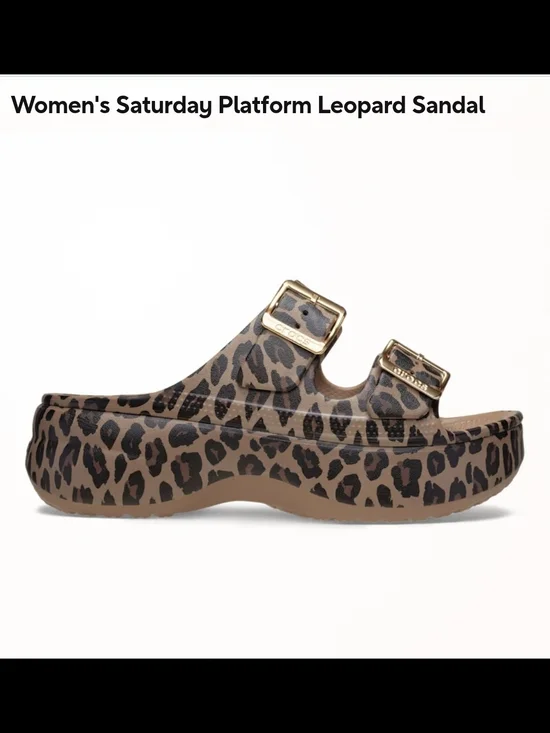 CROCS Women's Saturday Platform Sandal in Leopard Print Brown