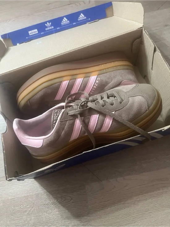Adidas Gazelle Women’s Taupe & Pink Suede Sneakers