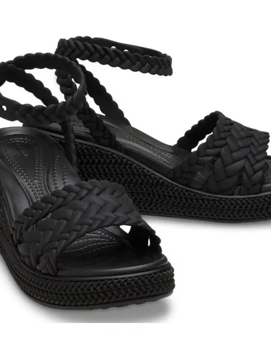 Women’s Black Braided Platform Sandal