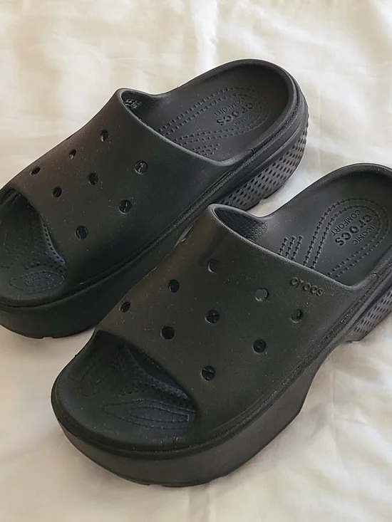 Crocs Unisex Adult Stomp Slides Platform Sandals Black
