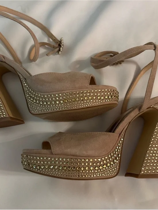 Vince Camuto Crystal Platform Heels