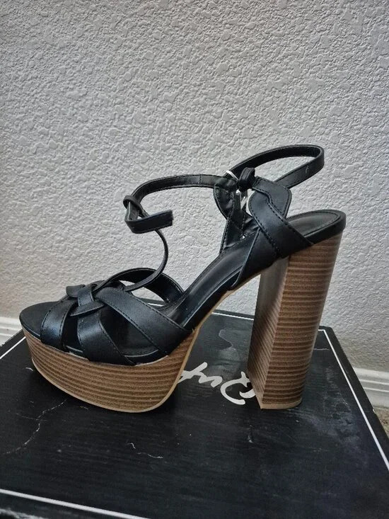 Black platform sandal heels