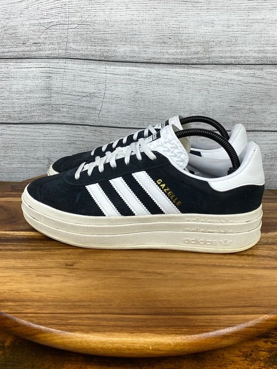 adidas Gazelle Bold Black White Platform Sneakers HQ6912 Women’s Shoe Size 9