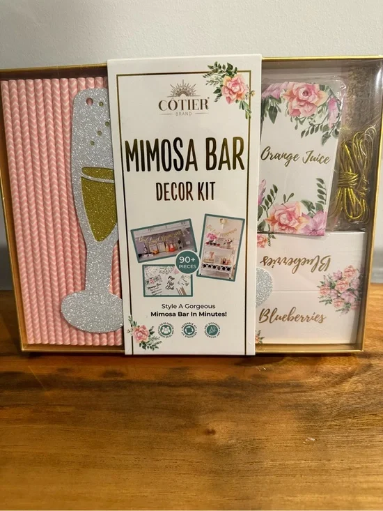 Mimosa Bar Decor Kit - Pink, Gold, White, Green