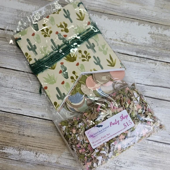 Cactus Party Set with Confetti and Decorations