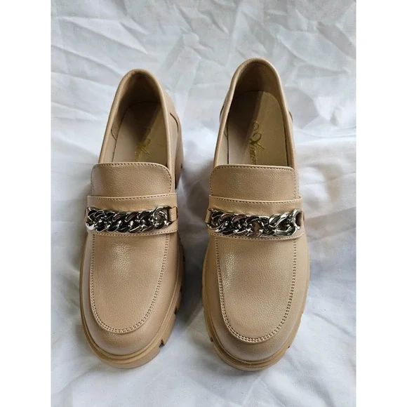 Athlefit Chunky Platform Loafers Stylish Slip‎ On 2-1/2