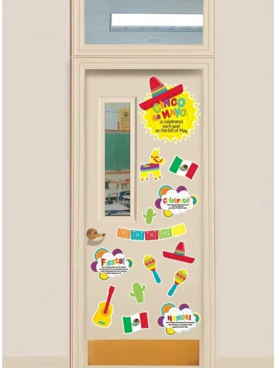 Cinco De Mayo Bulletin Board & Door Decoration Set 26-Piece Colorful & Festive C