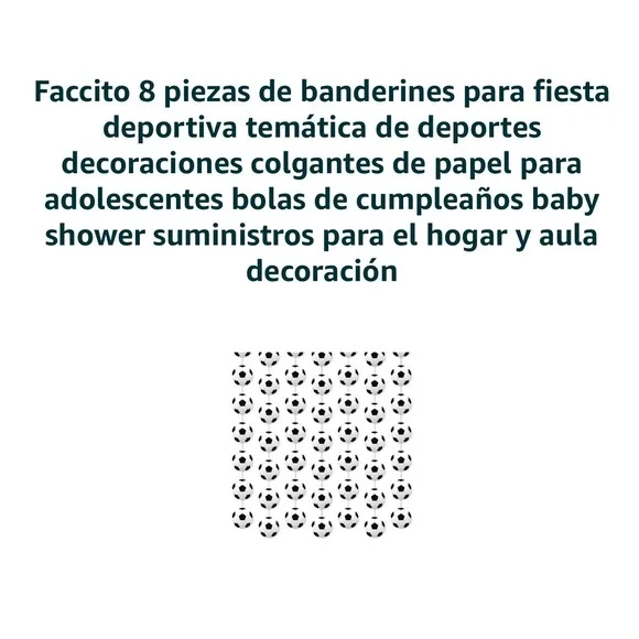 Faccito 8 Piece Soccer Ball Banner Sports Theme Party Hanging Paper Decoration