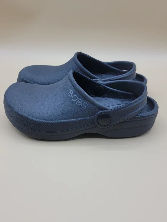 Skechers Bobs Little Kid's Clog Slip-On Sandals Size 1Y Black Shoes Beach Pool