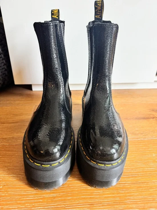 Dr Martens Black Patent Platform Chelsea Boots