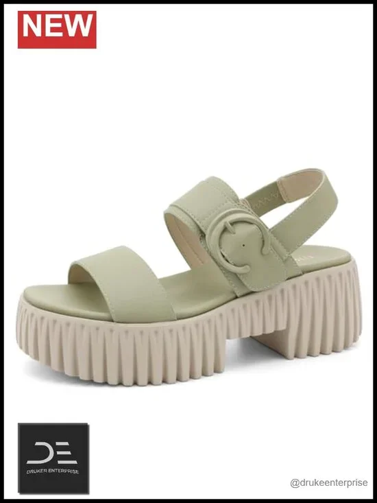 Women's Chunky Heel Platform Sandals with Arch Support, Adjustable Straps,