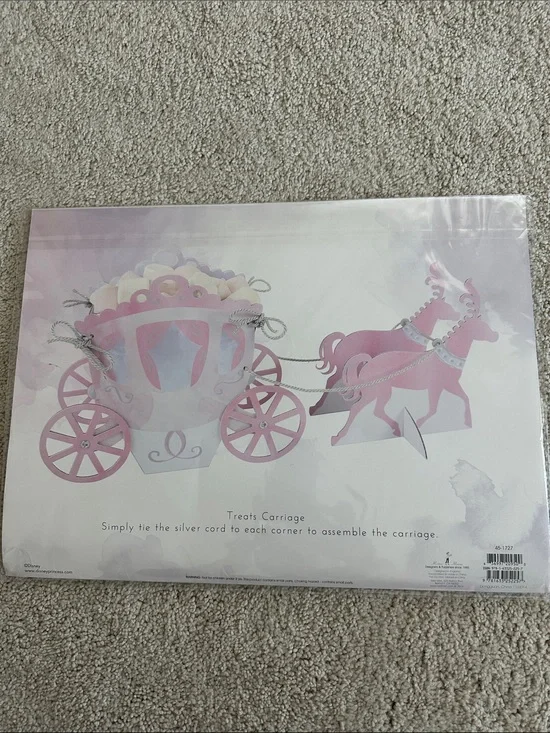 Disney Pink and White Princess Carriage Treats Holder