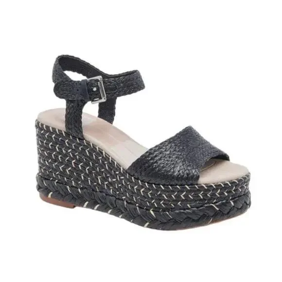 Dolce Vita Tiago Raffia Platform Sandal Size 7 NWT $130 MSRP