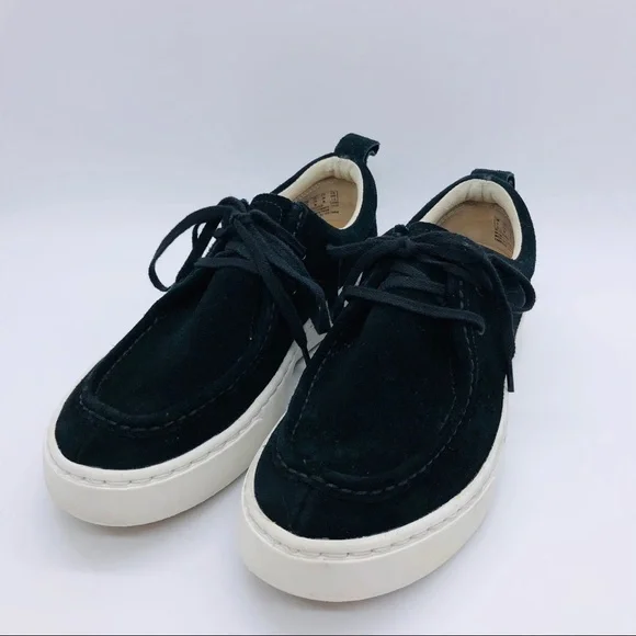 Black Suede Lace-Up Platform Sneakers - Women