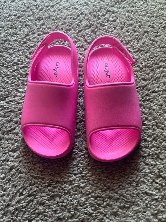 Cat & Jack Kids' Pink Slide Sandals size 9