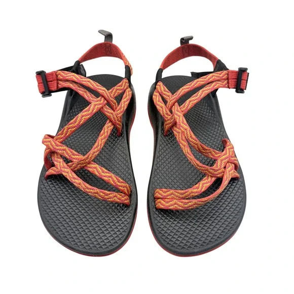 Chaco Z/Cloud 2 Sandals Girls 4 Orange Yellow Pink Strappy Hiking Gorpcore Camp