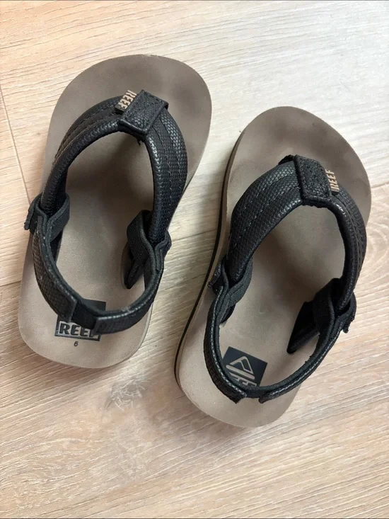 Reef Kids Black and Brown Toddler Adjustable Sandals
