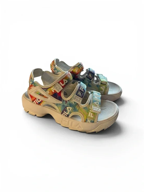 Fila Womens Rainbow Logo Strap Platform Sandals