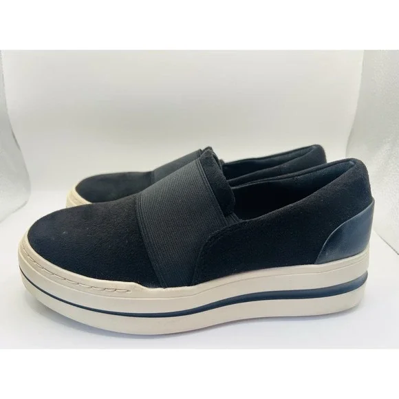 Clarks Women's  5.5M Cloudsteppers Suede Slip On Platform Sneakers Comfort Shoes