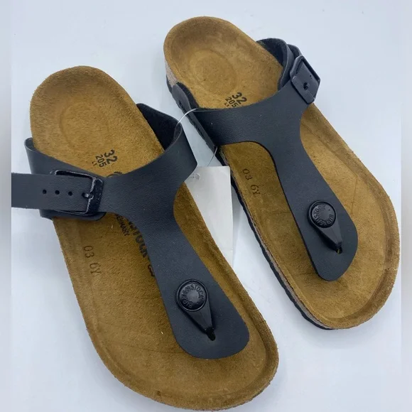 KIDS - Birkenstock Kids Gizeh Black Thong‎ Sandals