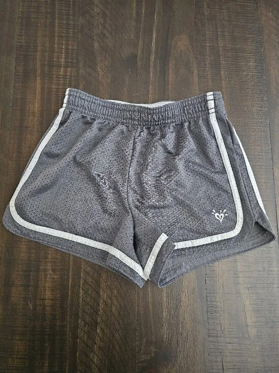 Justice Girls Gray Athletic Shorts with White Trim