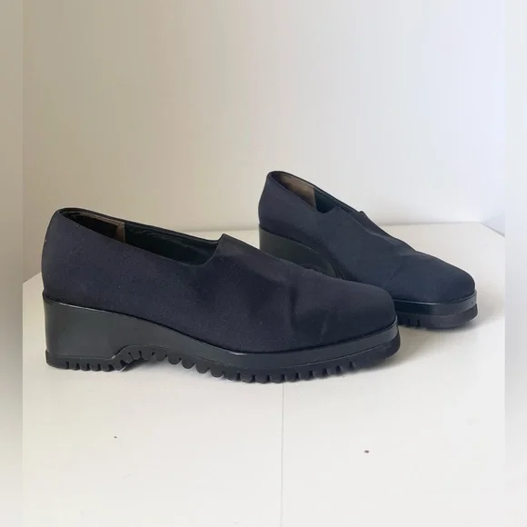 Paul Green Y2K Chunky Platform Wedge Loafer Navy Black 7.5