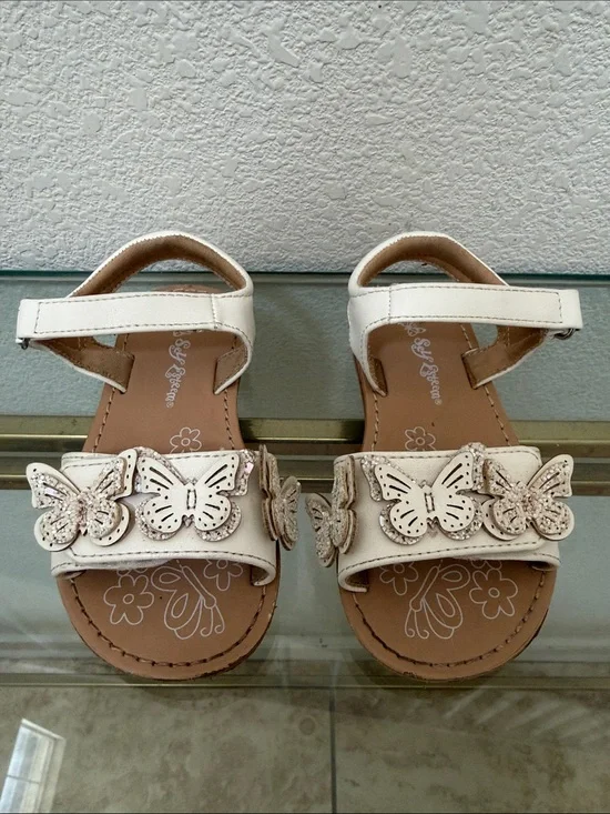 Girls white/cream Butterfly Strap Sandals - Kids