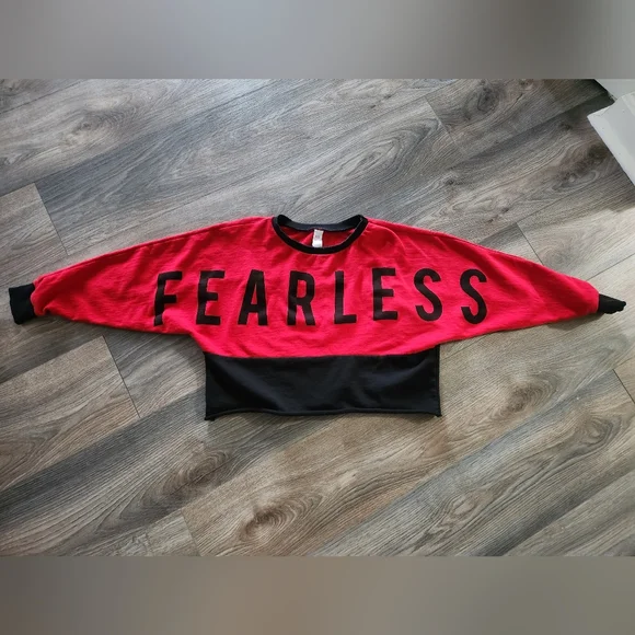 Girls “fearless” crop top‎ sweatshirt, size 12
