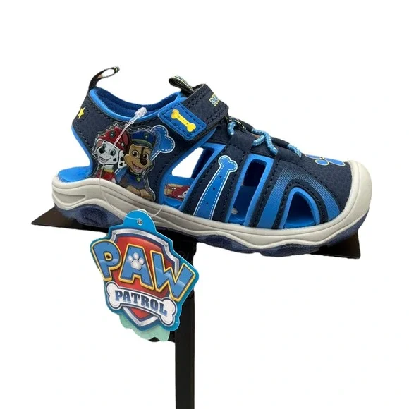 Paw Patrol Toddler Boys Light Up Sport Fisherman Sandals Size 7 Blue‎ Closed Toe