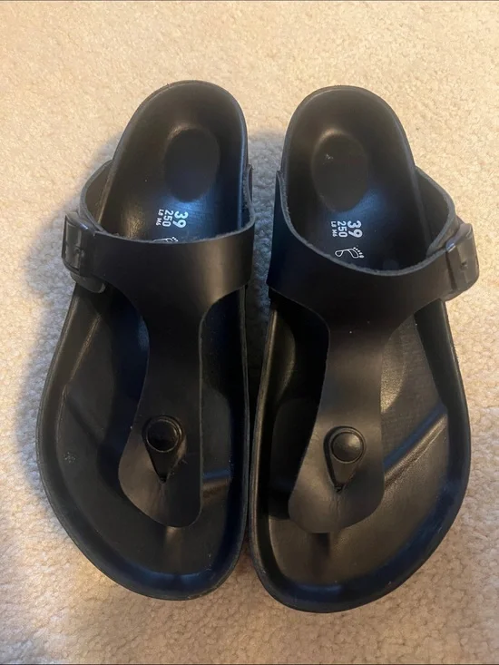 Birkenstock Papillio Gizeh Flex Platform Leather Black Size 39