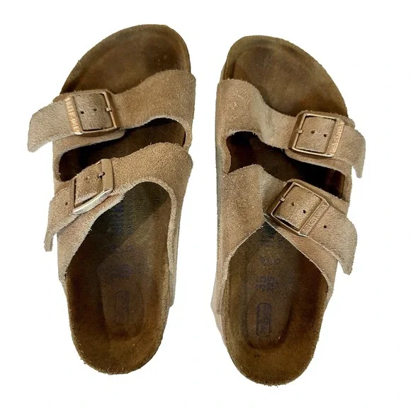 Birkenstock Sandals Womens Arizona Khaki Double Strap Size 4 to 4.5 (L4 35)