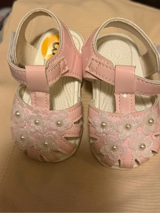 Toddler Pink Flower Pearl Sandals - Kids Shoes