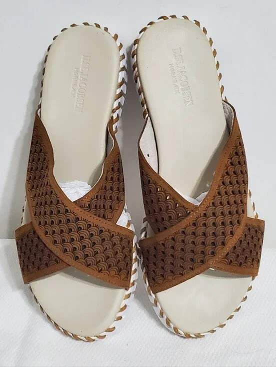 Ilse Jacobsen Tulip Slip On Sandal Brown Size EU 38 NEW