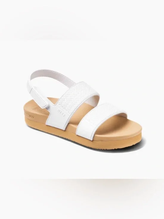 Reef Toddler size 5 White Strap Sandals with Tan Footbed