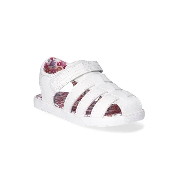 Wonder Nation Girl's White Fisherman Sandles NWOB Size 7 Adjustable Strap