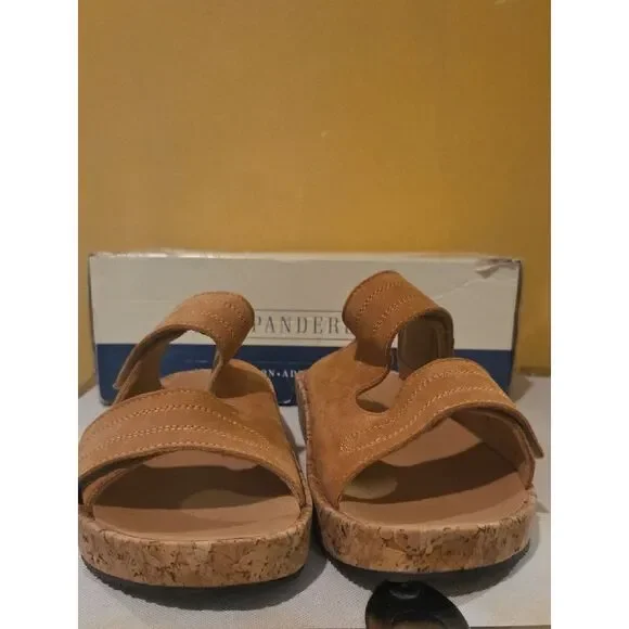 Tan Suede Conga Cork Slide Sandals