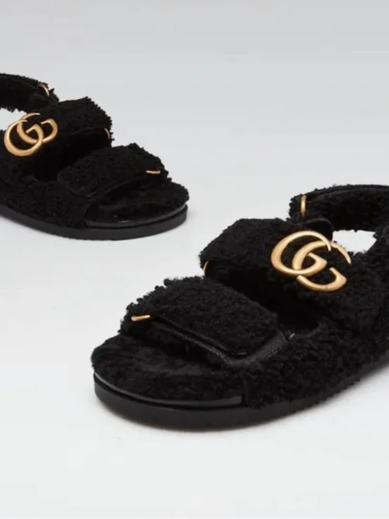 Gucci Shearling Dad Sandals