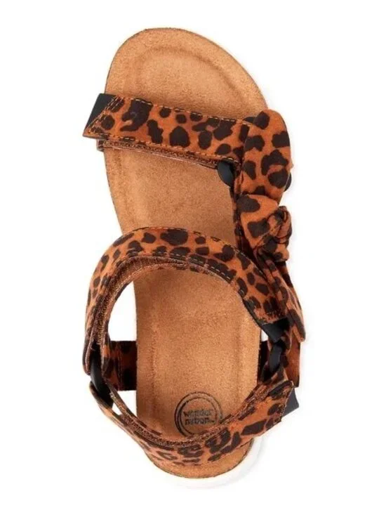 Wonder Nation Flatform Leopard Sandals (Wm sz 8/Grl sz 5)