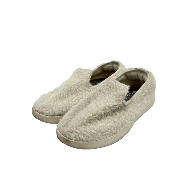 Allbirds Smallbirds Shoes Girls Y1 Ivory Lounger Merino‎ Wool Fluff Teddy Boucle