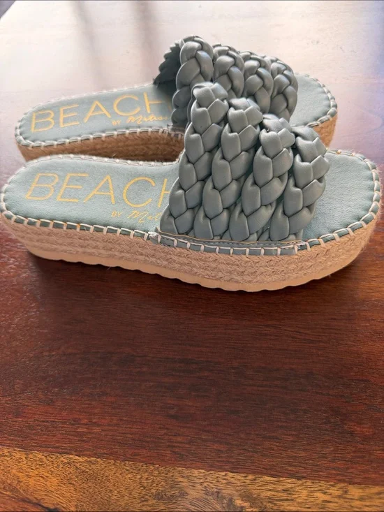 Beach by Matisse Women’s Braided Slide Sandals — Light Blue