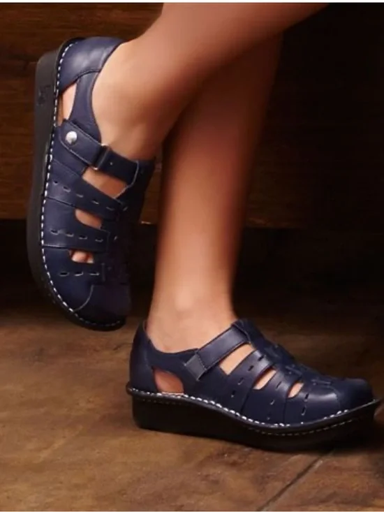 Alegria Pesca 622 Navy Blue Leather Fisherman’s Sandals Shoes Size 36
