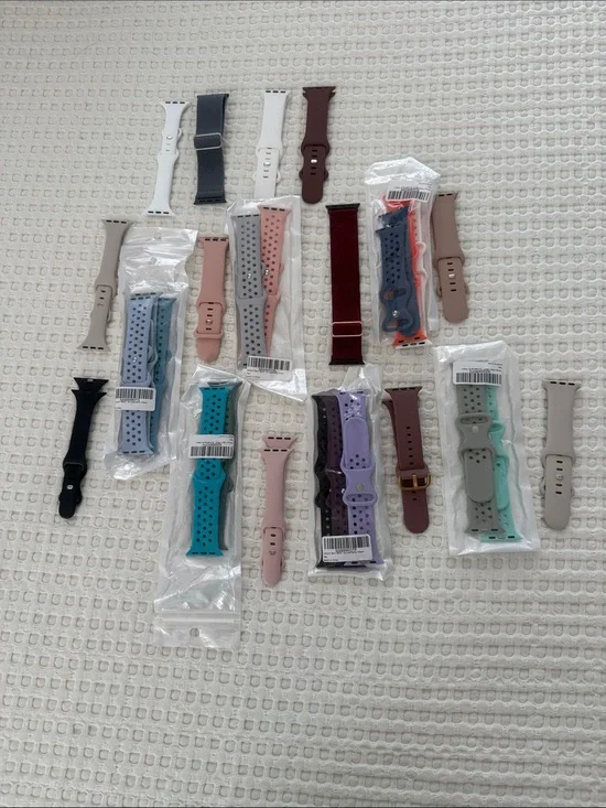 New bundle of 27 Assorted Silicone and Sport Apple Watch Bands - Multiple Colors
