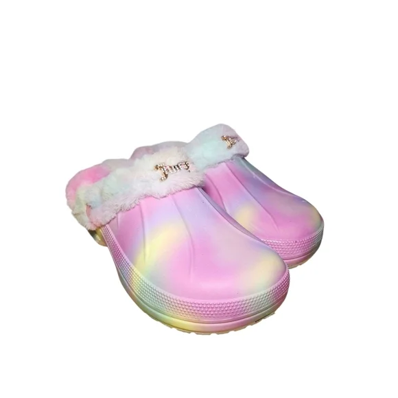 Juicy Couture Kids' Pink Furry Clogs Size 4