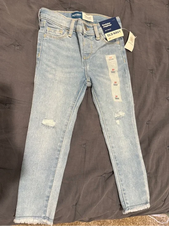 Old Navy Light Wash Rockstar Jeggings with Adjustable Waist for Girls