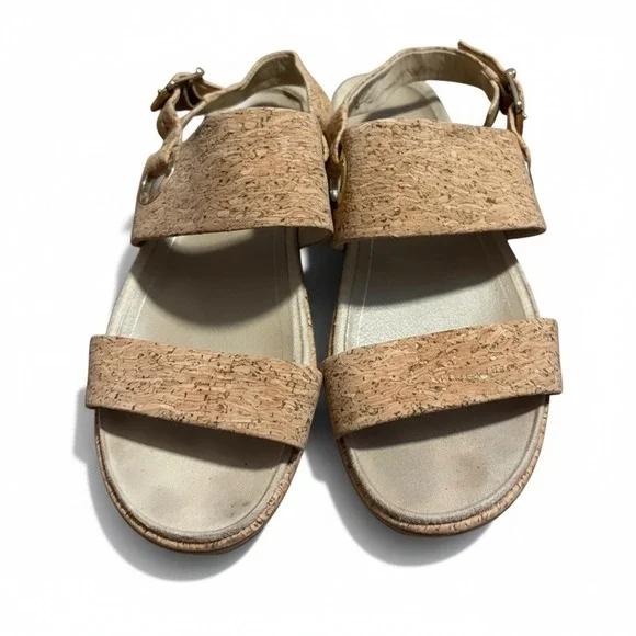 Vionic Loulee Cork‎ Sandals Women's Size 8 Wide Tan Adjustable Strap
