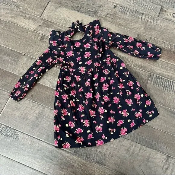 Old Navy Fit & Flare Ruffle Trim Floral Dress Toddler Girl 3T