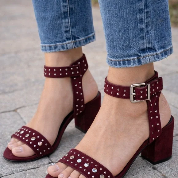 Sol Sana Purple Studded Chunky Heels Women's Size‎ Euro 38 - US 7.5