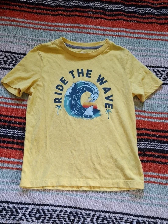 Old Navy Yellow 'Ride the Wave' Graphic Tee